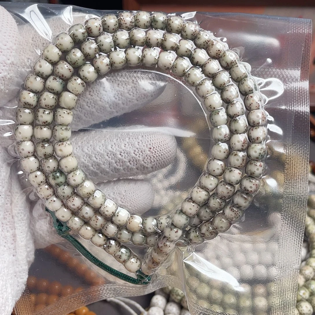 吊坠星月菩提青花瓷大留白76长串