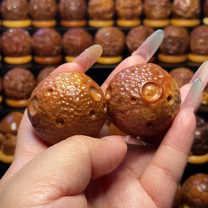 深***蓝把件橄榄核橄榄雕刻