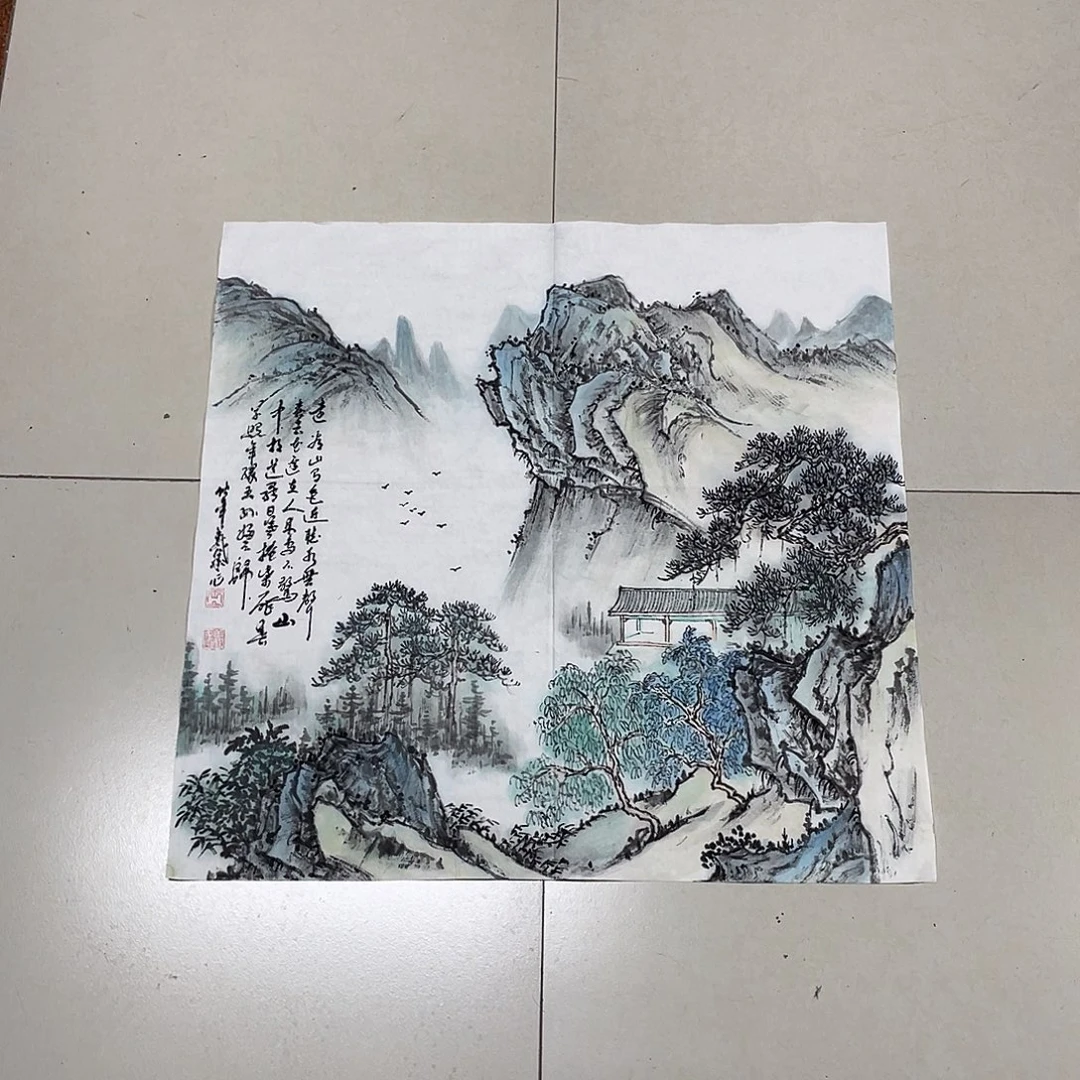 国画四尺斗方68.68画芯 捡漏