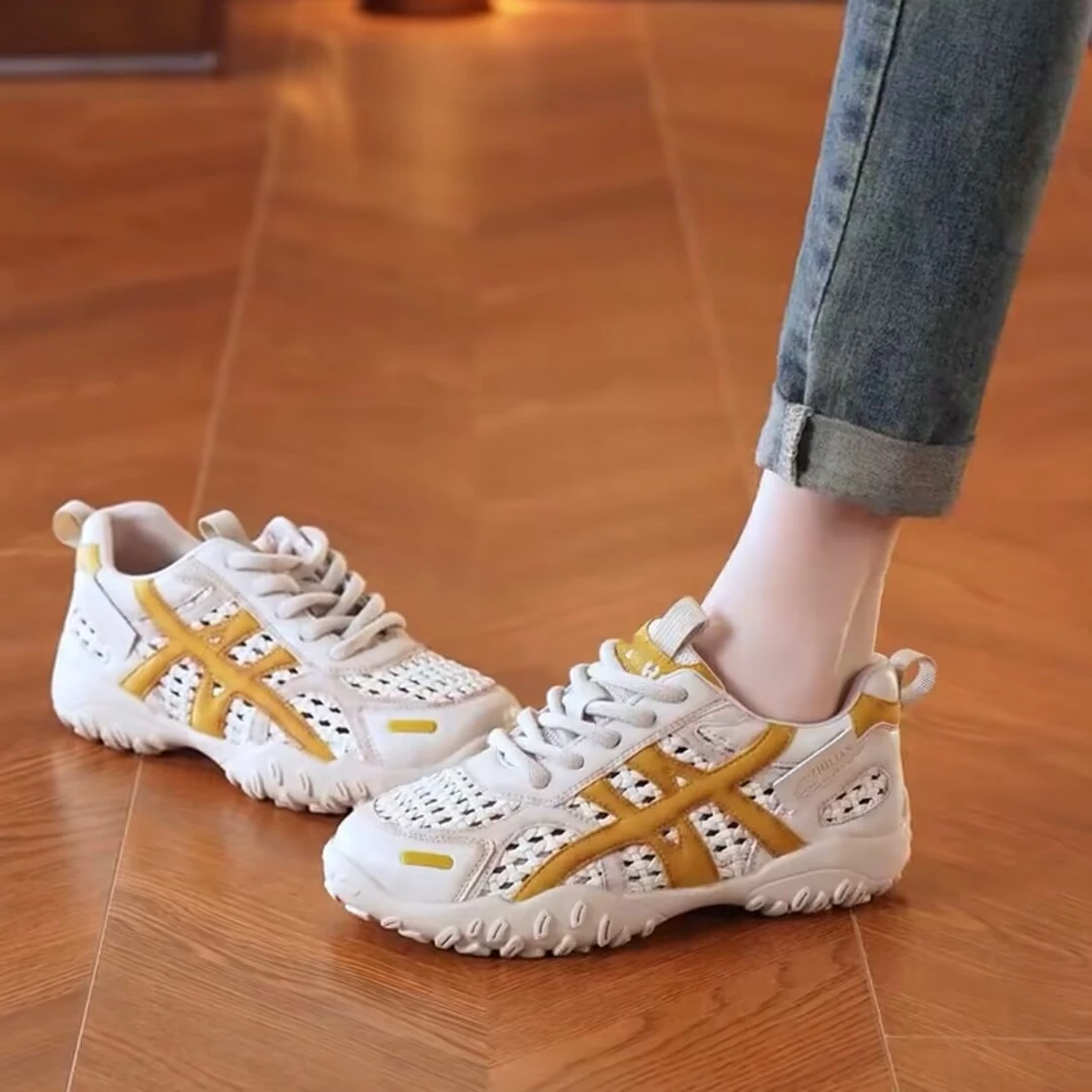 夏季镂空运动鞋女透气百搭休闲鞋时尚软底老爹鞋潮流女士洞洞鞋子