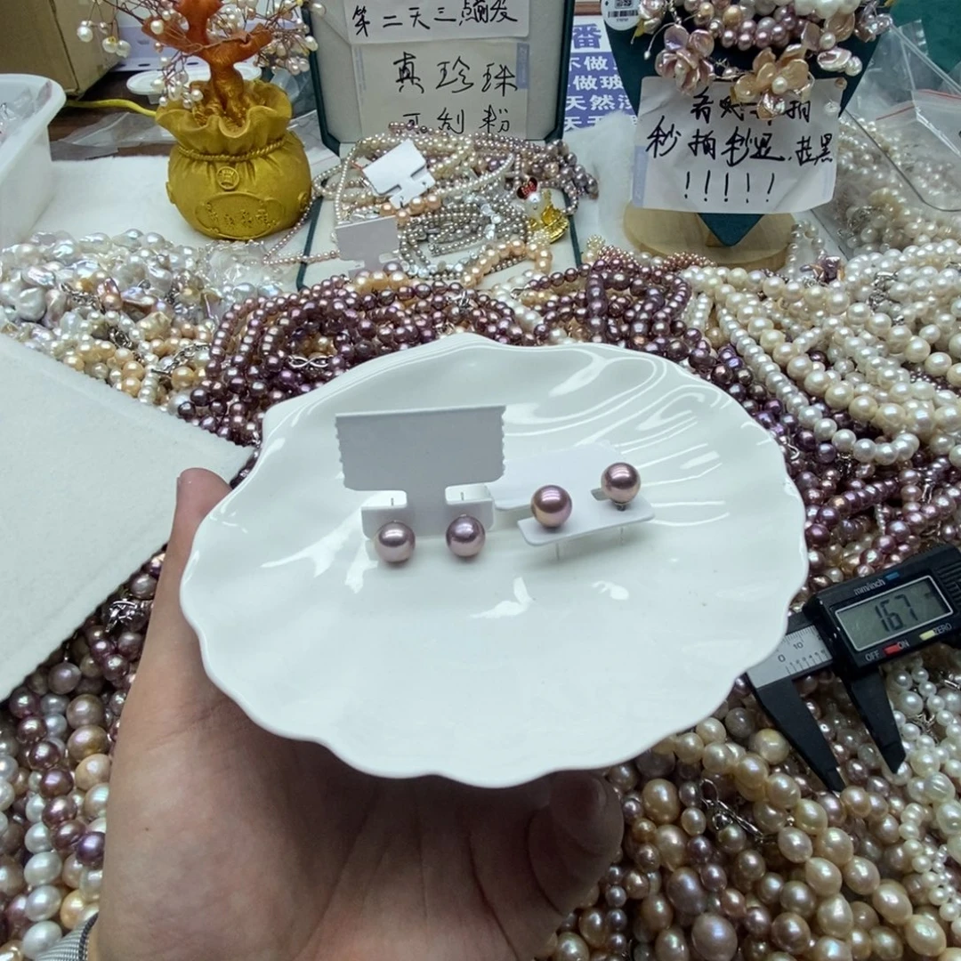 N***a淡水珍珠天然淡水珍珠无人工干预银S925镶嵌