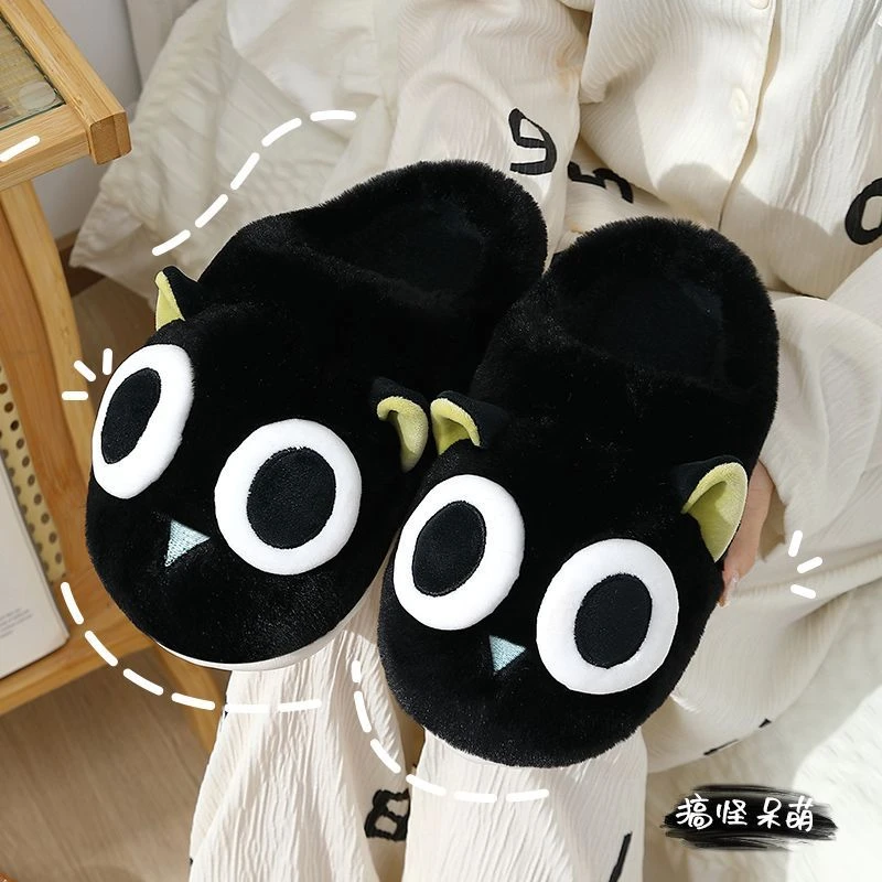罗小黑棉拖鞋男士2025新款爆款冬季室内家居防滑厚底保暖家用男款