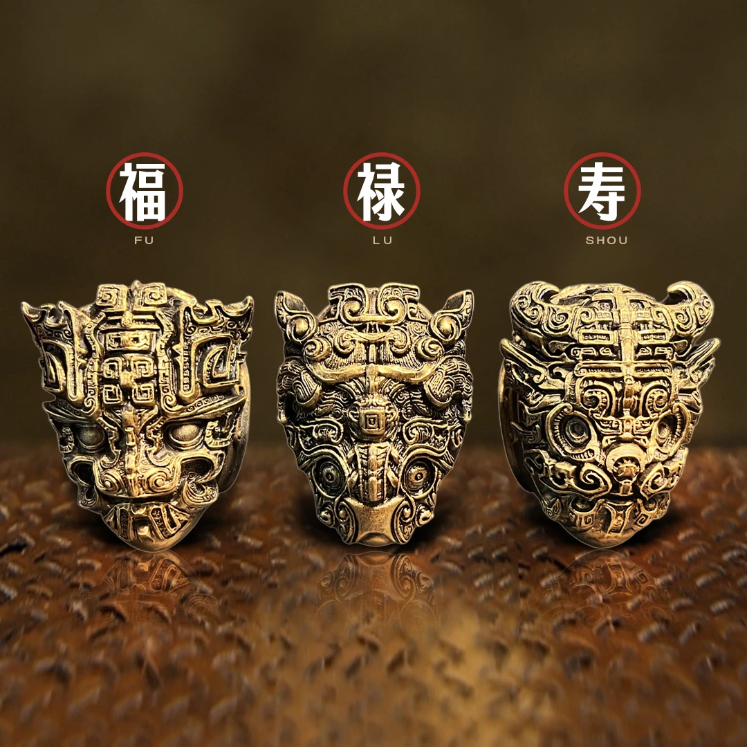 福禄寿手办 | 饕餮艺术 | 纯铜潮玩 | 磁吸面具