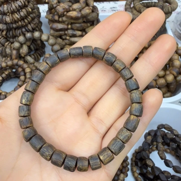 沉香手串沉香绿奇楠随型直切单沉水