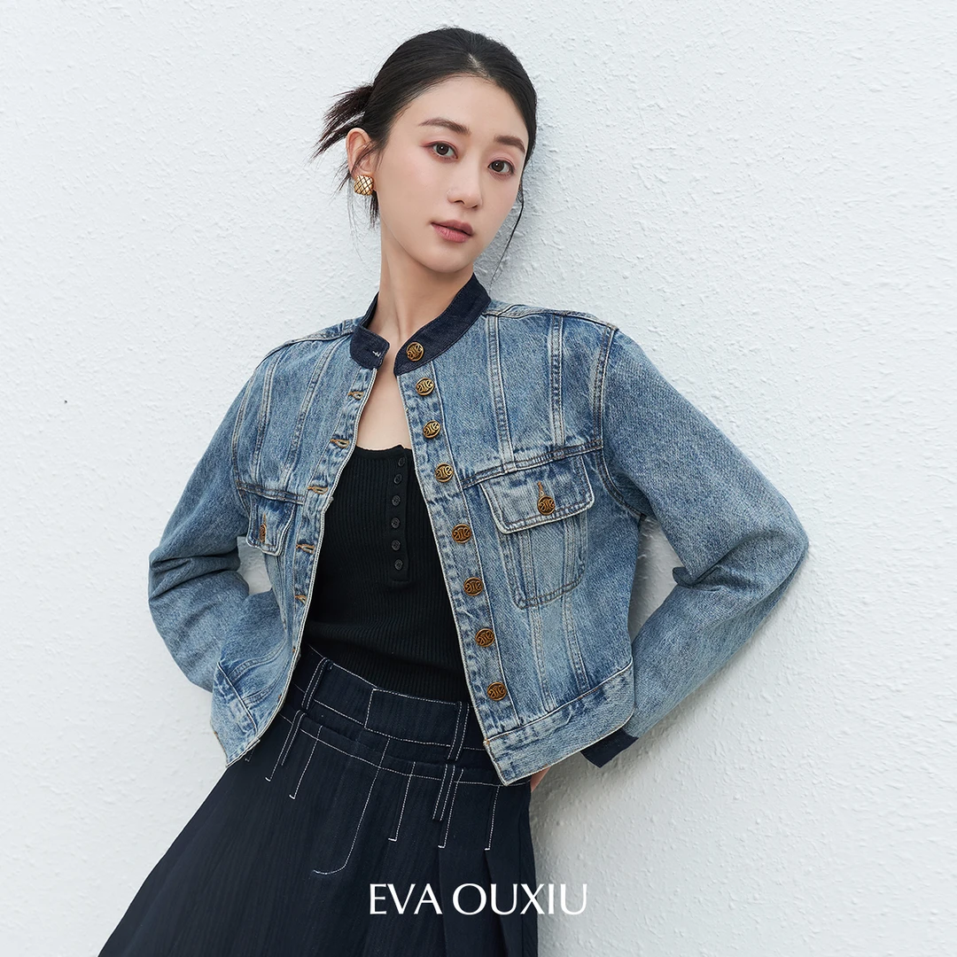 【力力淘】EVA OUXIU/伊华欧秀牛仔外套E33NS1012