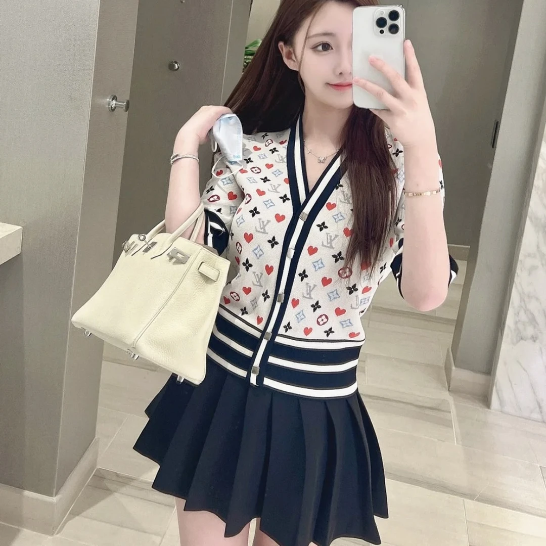 未使用 LouisVuitton/路易威登 汤/P245213341/扑克牌针织开衫 S