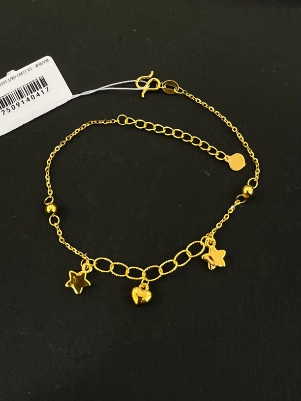 【金展珠宝】足金 星心相印手链