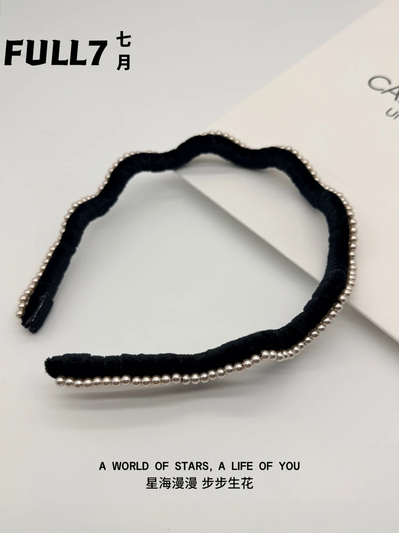 101【FULL 7】韩国东大门丝绒波浪发箍秋冬简约气质时尚高级感发箍