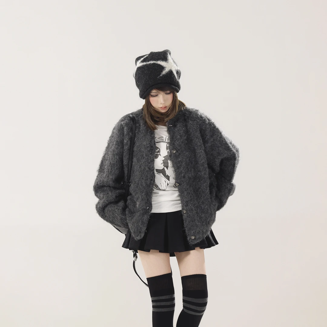 初代美希MEYSIKIM 微弹针织羊毛毛衣开衫外套女 ME0714