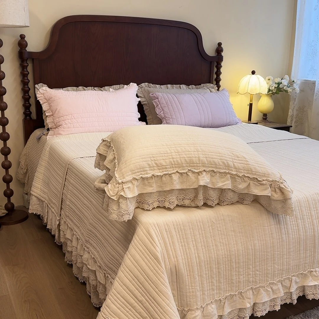 棉棉麻花边三件套