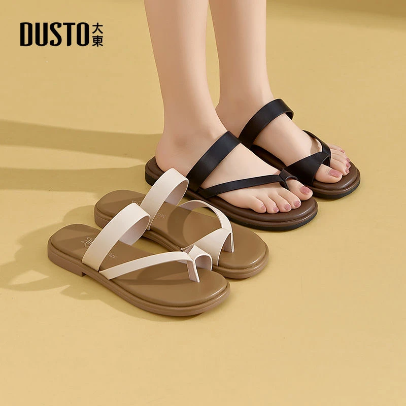 大东女鞋2025夏季简约拖鞋外穿防滑休闲时尚百搭舒适沙滩凉鞋1180