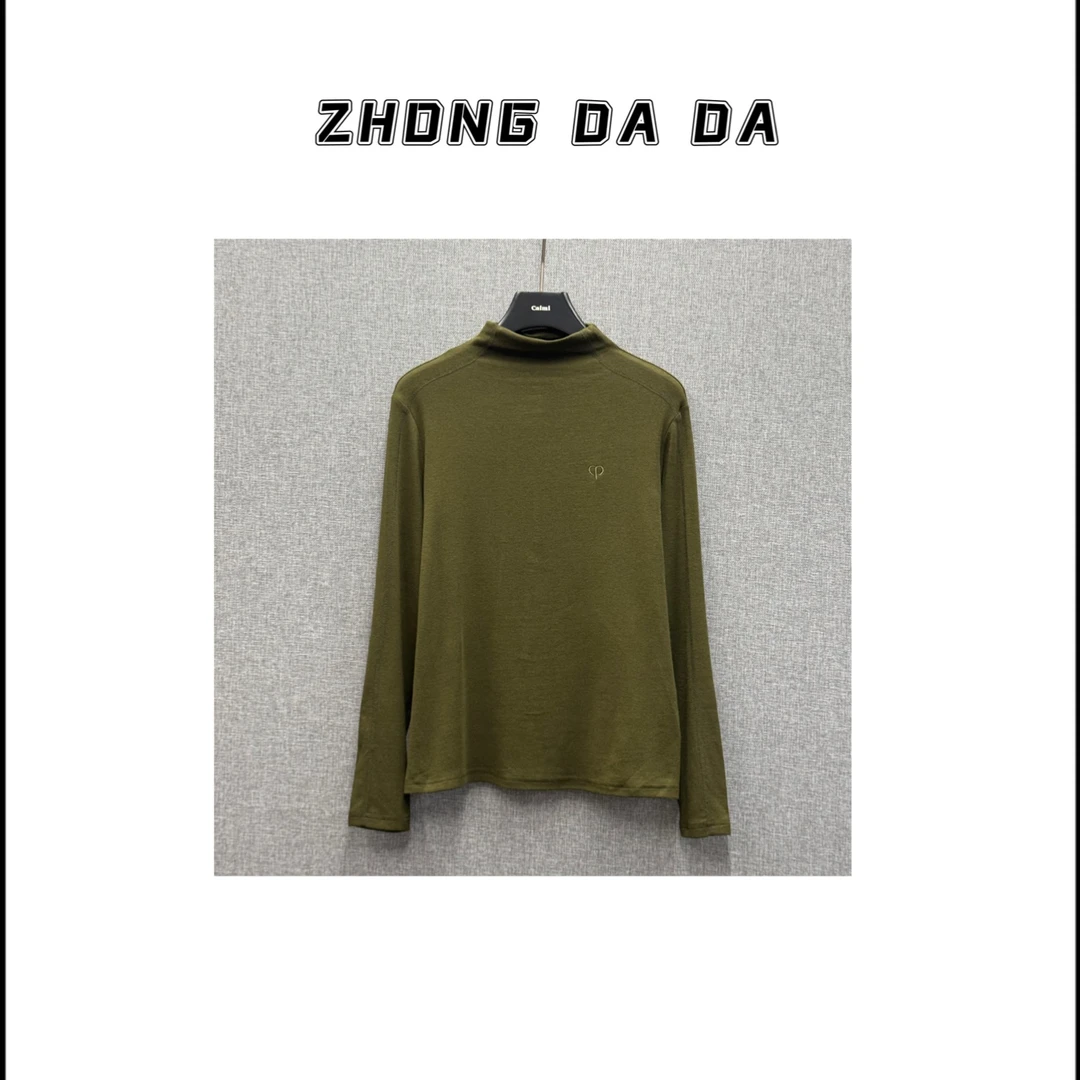 ZHONG大大【】2025秋季新款简约半高领打底衫百搭显瘦T恤上衣12008