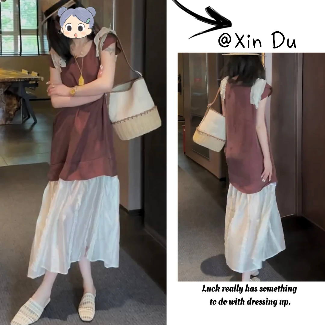 2025夏季新款时尚显瘦气质女士网红洋气连衣裙百搭款D21620