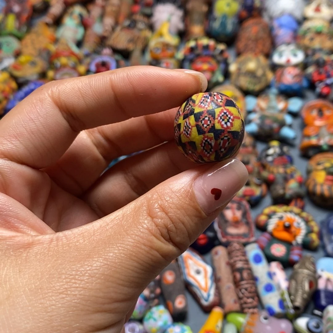 琉璃项链印度尼西亚古法珠