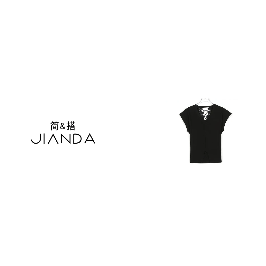 简&搭【千屿Sheila】蕾丝镂空小心机T恤252-TX/0507-1102038