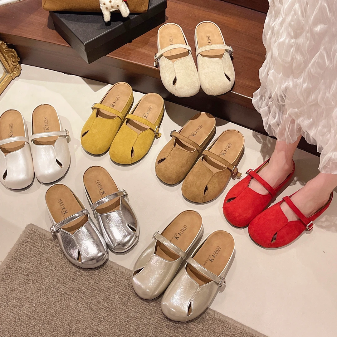 【轻奢】包头半拖鞋女外穿网红时尚懒人凉拖2025夏季新款穆勒鞋女鞋