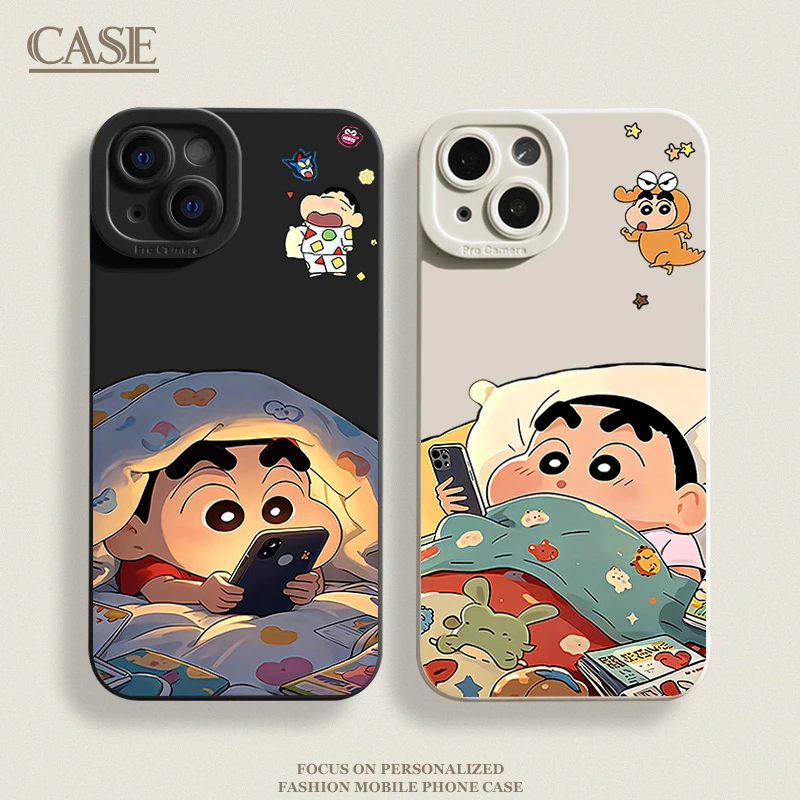 被窝小新适用iPhone16ProMax手机壳15苹果14软13瞳影12磨砂11xsxr