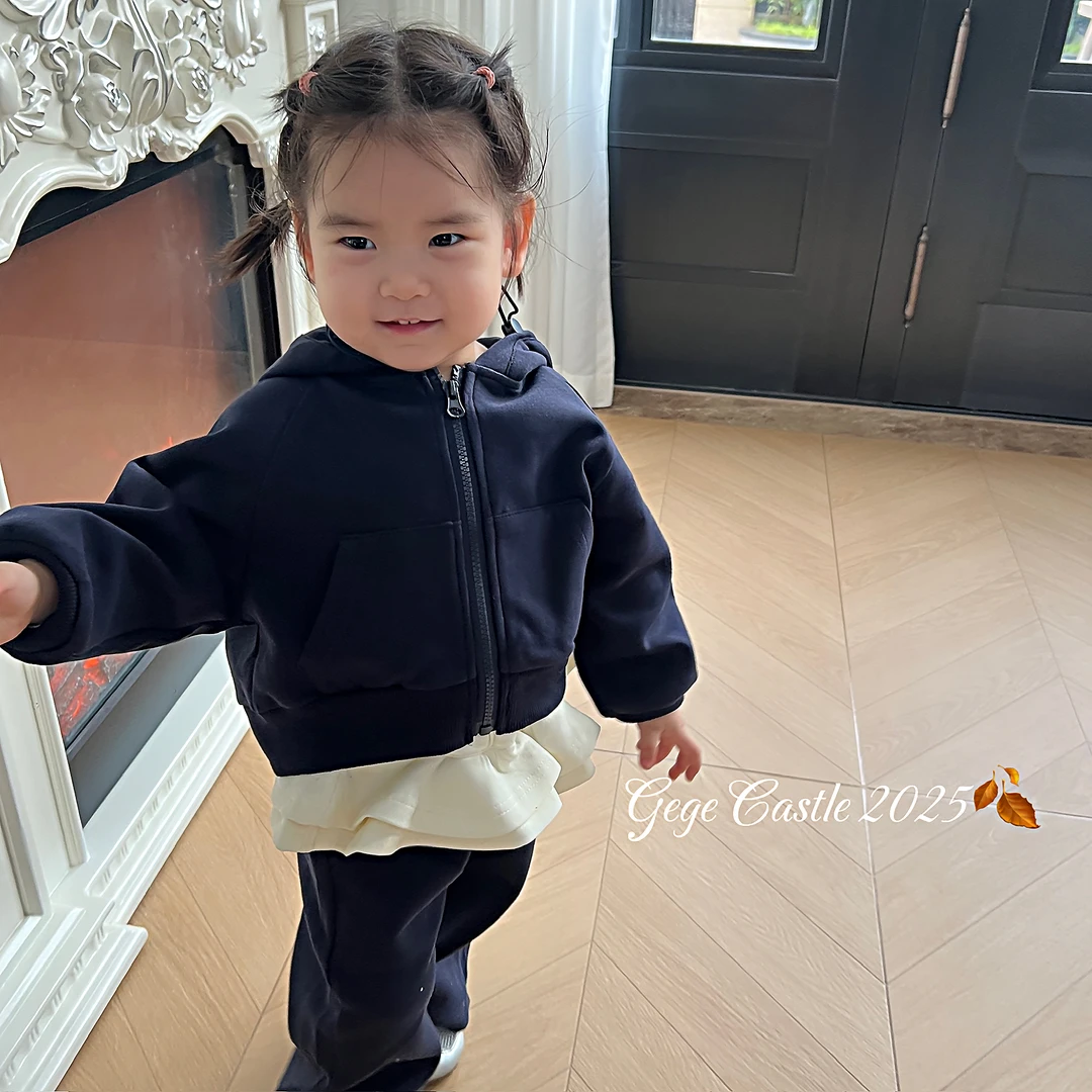 韩版童装2025新款春季女童休闲卫衣套装儿童洋气屁帘休闲裤两件套
