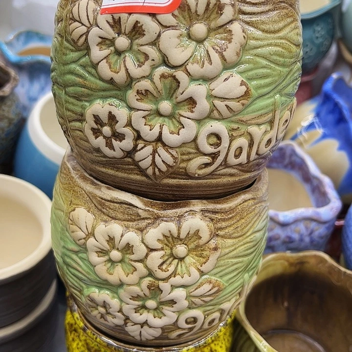 多肉绿植陶瓷花盆9.9包邮，有孔