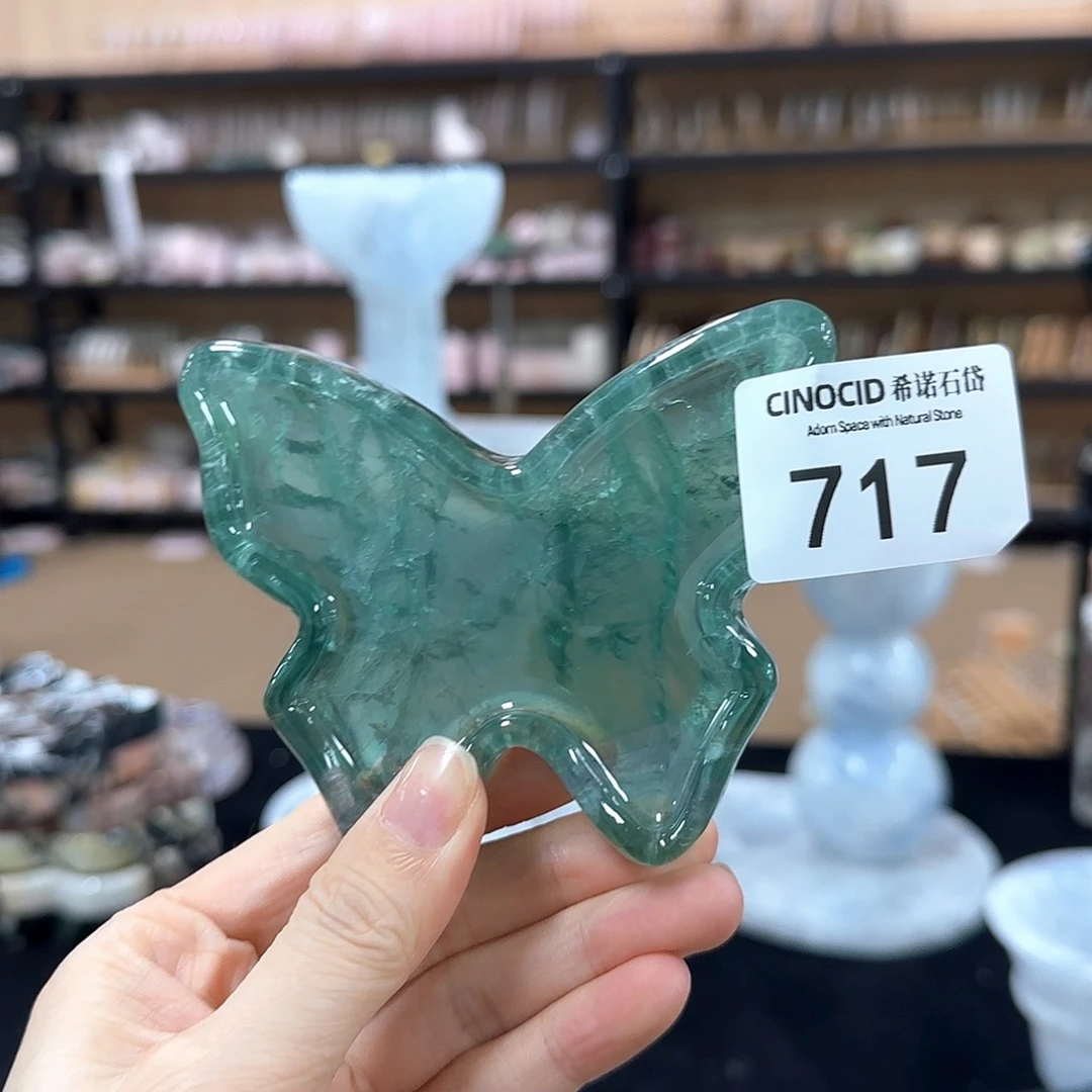 石材绿水晶小蝴蝶717