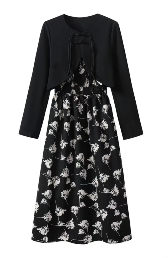 GT158 搭配一整套高级感吊带连衣裙子欧若风穿搭气质绝美两件套