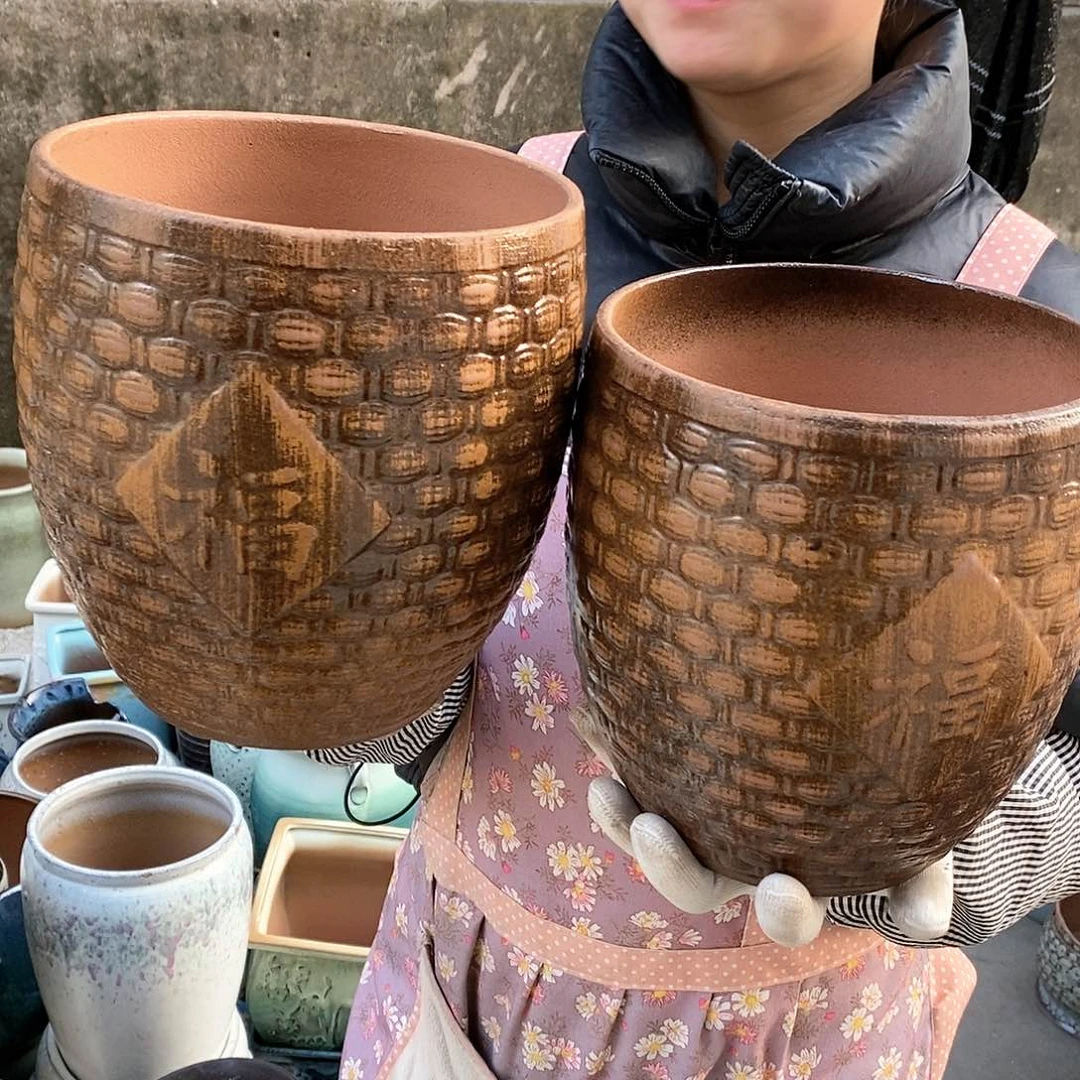 紫砂花盆正品口18高20