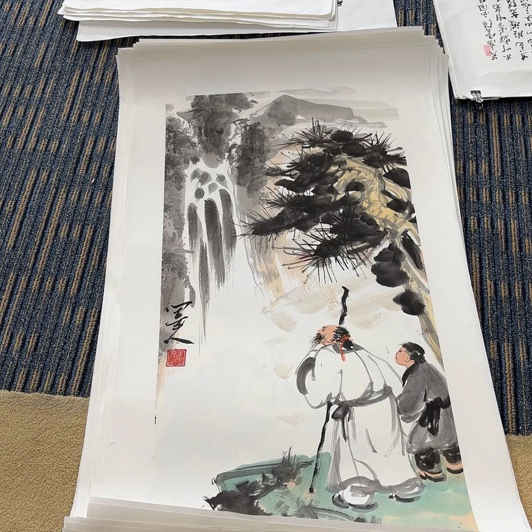 国画墨人三尺作品童