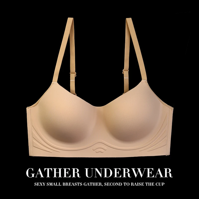 无痕内衣女2025新款小胸聚拢收副乳抹胸式胸罩薄款隐形不透文胸