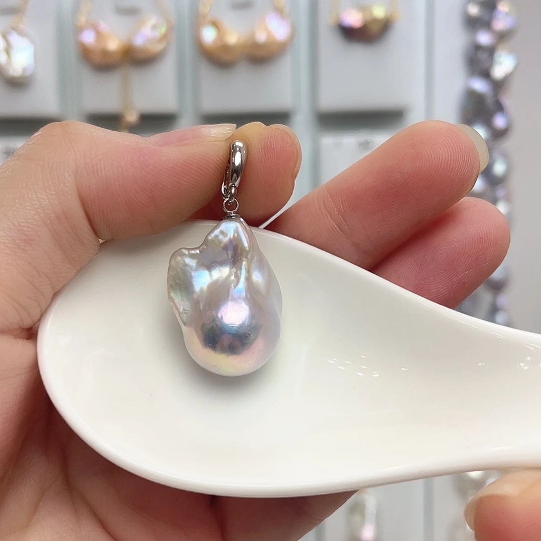 淡水珍珠银S925镶嵌颈饰