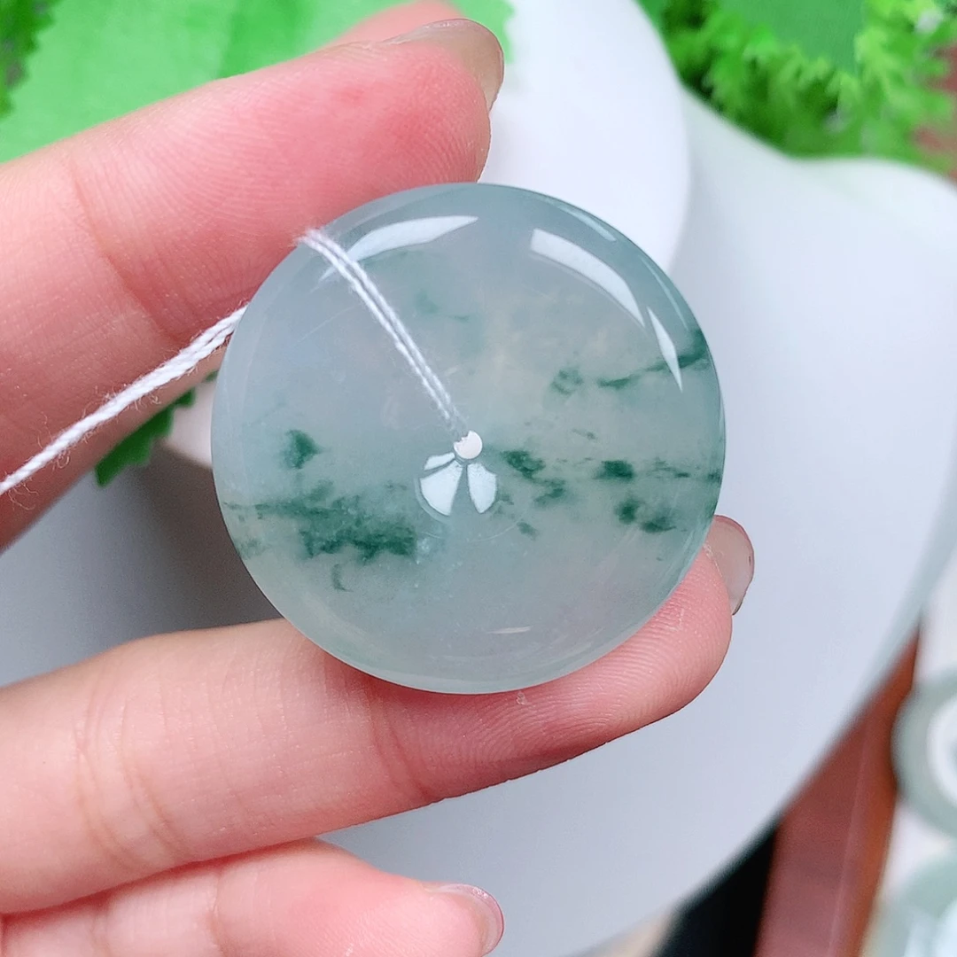 翡翠未镶嵌颈饰平安29.5-6