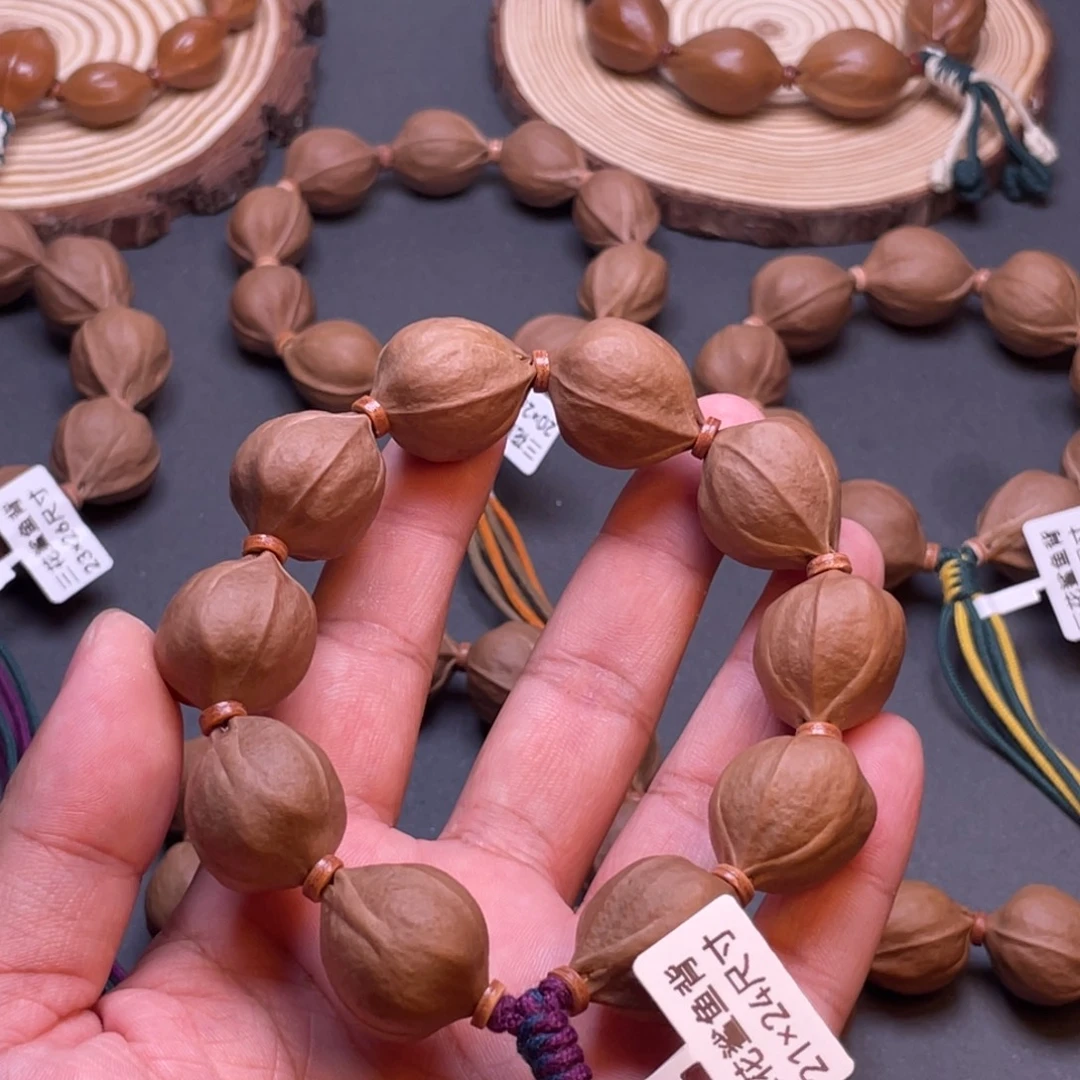 .***见橄榄核手串梅林铁核三花鲨鱼背原皮素串21×24尺寸