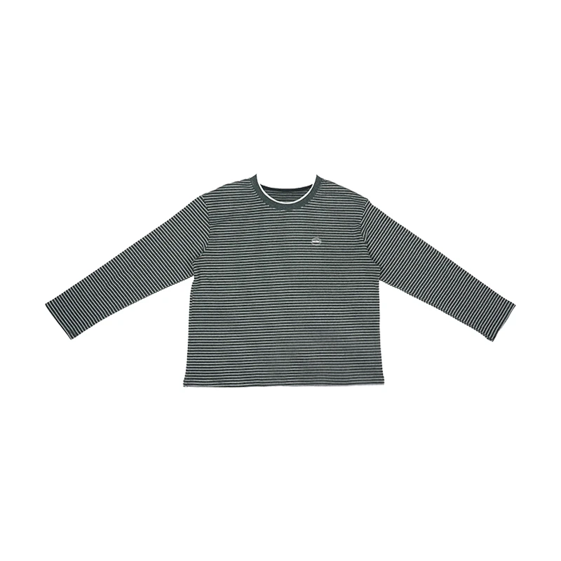 【U.M】小美好条纹控圆领撞色长袖T恤百搭显瘦保暖