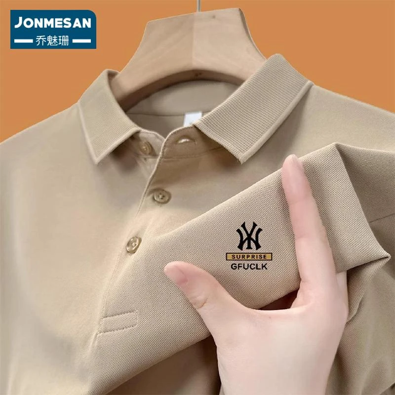 高端新款POLO衫男短袖夏季2025新款商务休闲潮流印花半袖百搭上衣