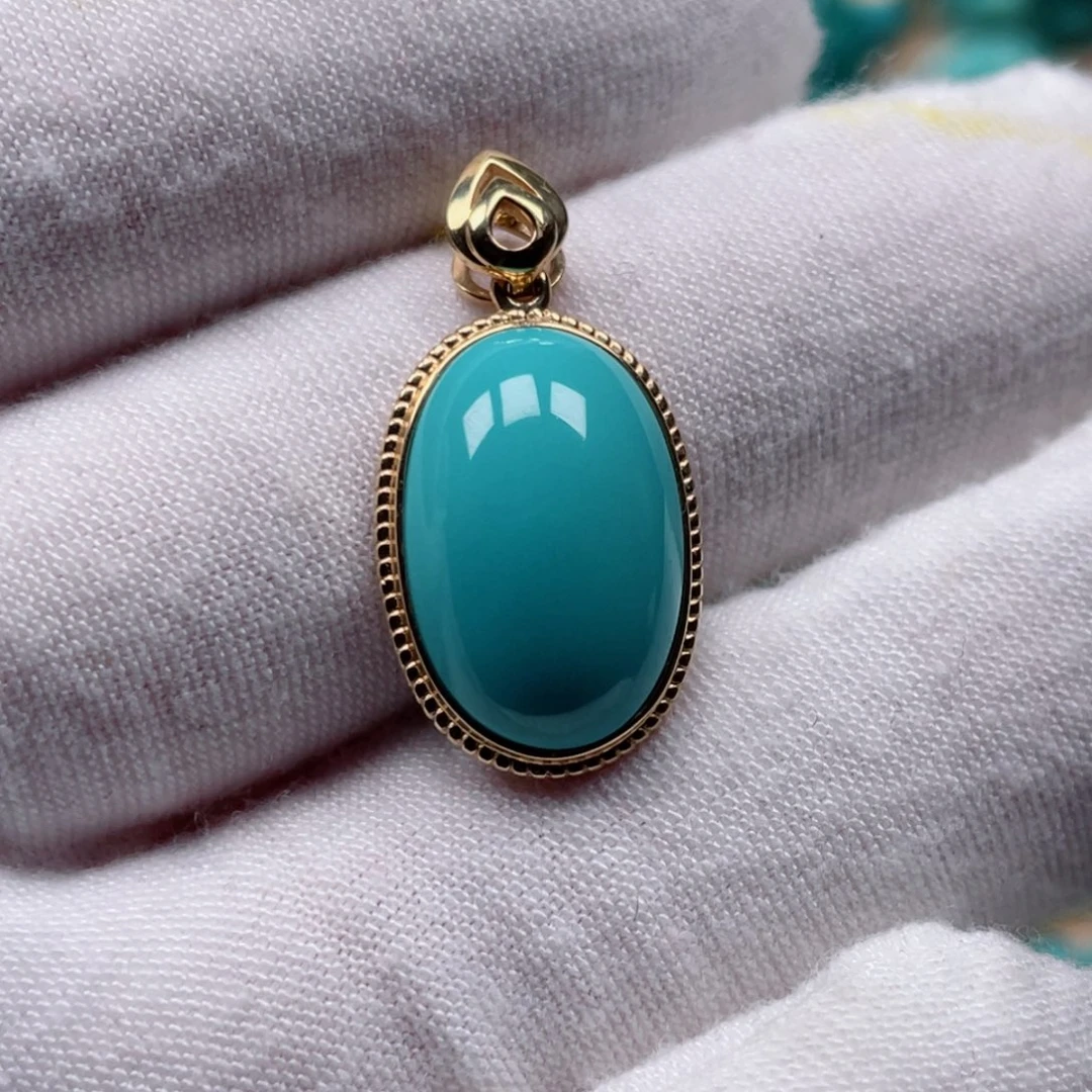 绿松石珠宝奇石18K金镶嵌