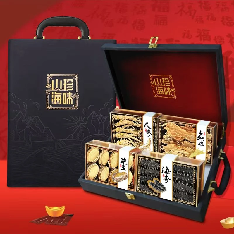 【赠品链接海参鲍鱼人参鱼胶四拼礼盒】颜色随机