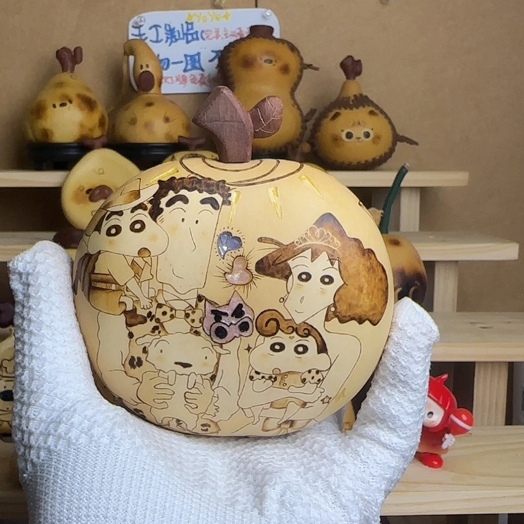 葫芦手工蜡笔小新手工烙画葫芦