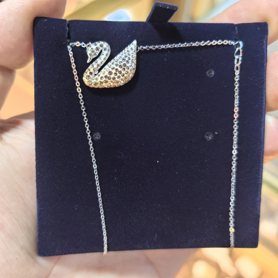 合金项链 渐变天鹅项链