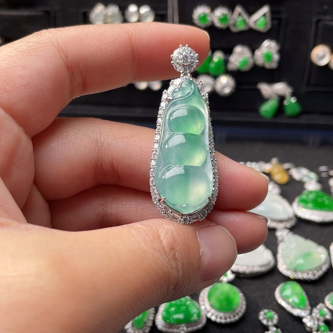 翡翠银S925镶嵌颈饰