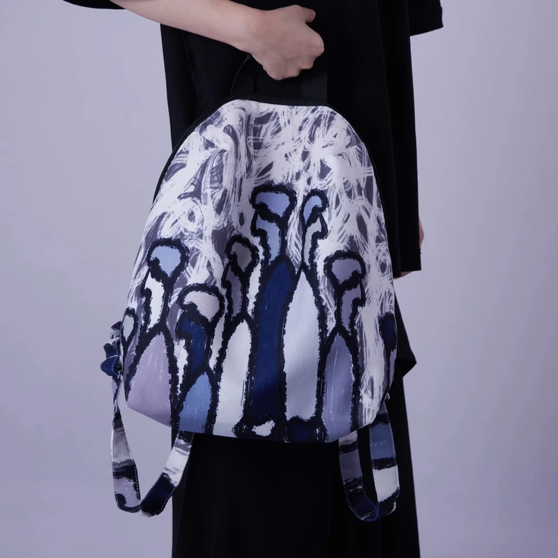 无则艺【双肩包】中性简约款双肩包休闲布包潮流两片式双肩包女