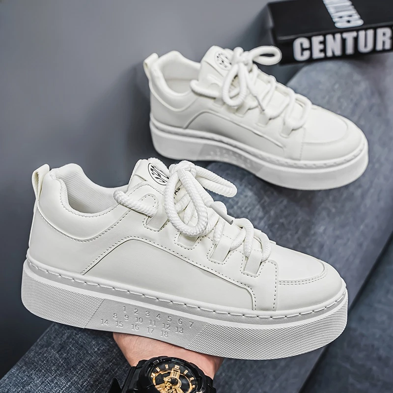 2025春季男鞋新款小白鞋子男款潮流百搭厚底运动鞋休闲板鞋
