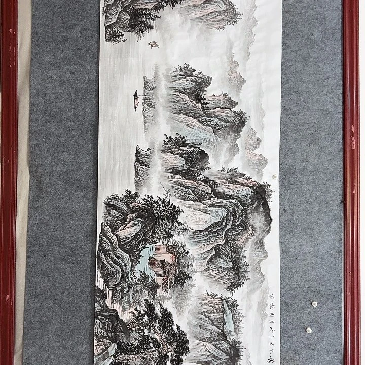 国画手绘国画云峰千里秀