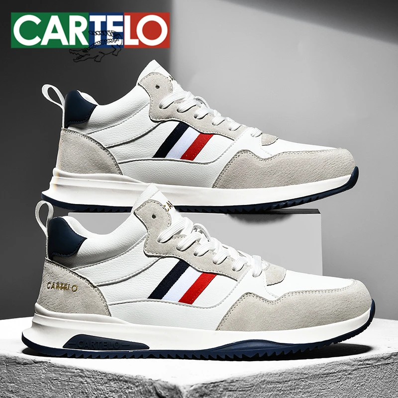 CARTELO/卡帝乐鳄鱼夏季时尚高帮休闲鞋男士百搭潮鞋防滑耐磨鞋子