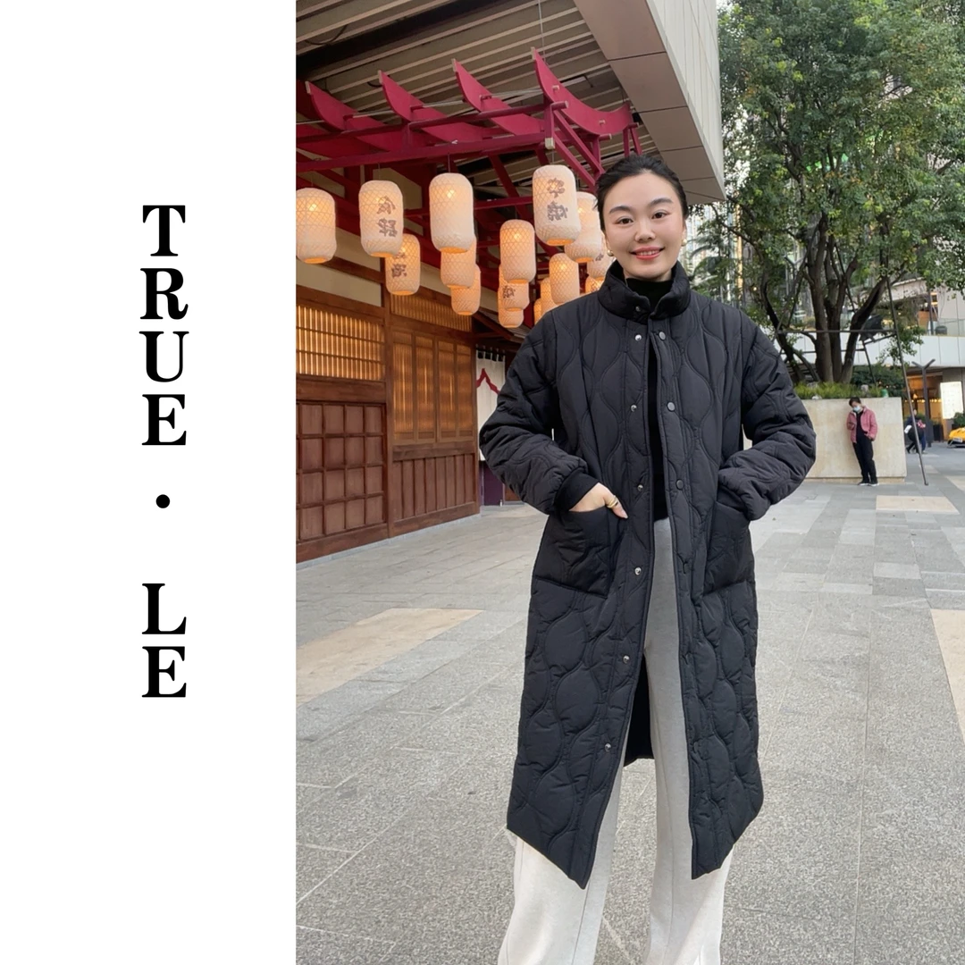 True·Le｜“独立寒冬•长款棉服”保暖立领棉服外套3359