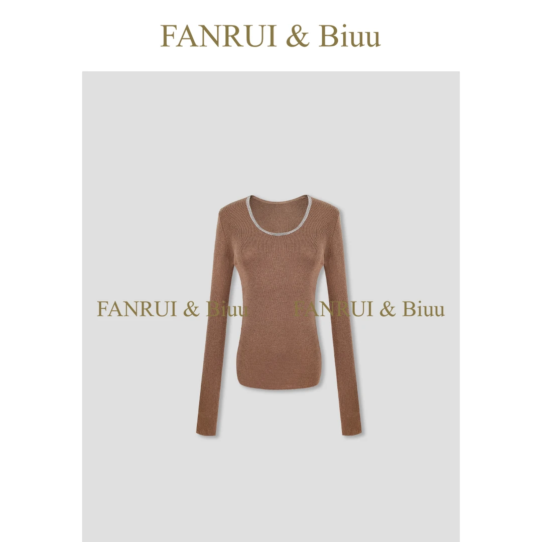 FANRUI/泛芮「贝贝biuu」羊毛混纱百搭高级感针织打底上衣女B18515