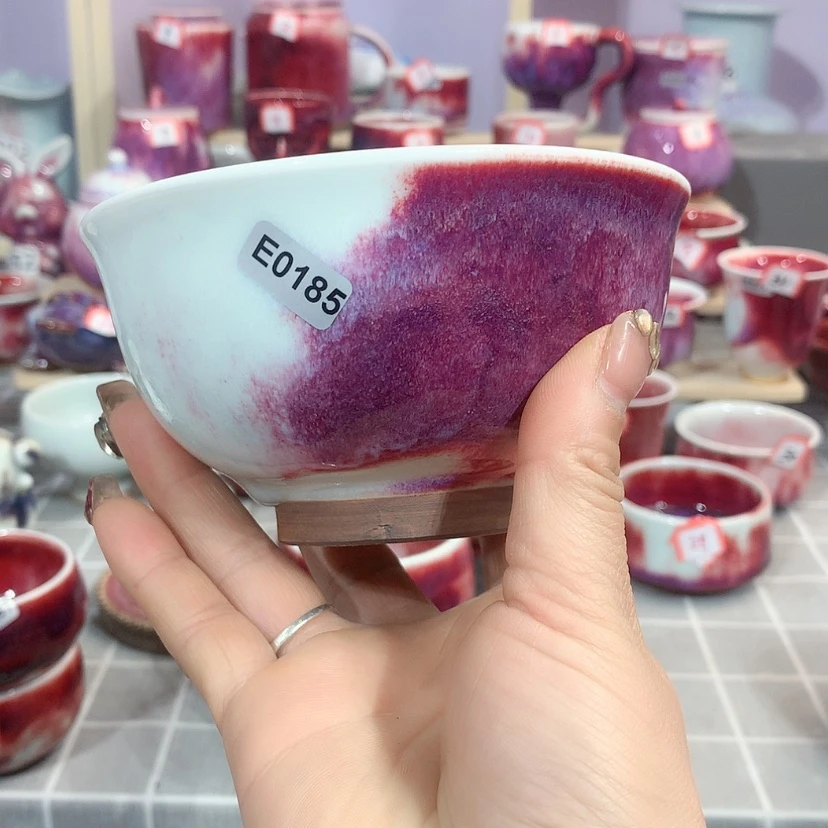 【闪购商品】快***。钧瓷主人杯摆件工艺品