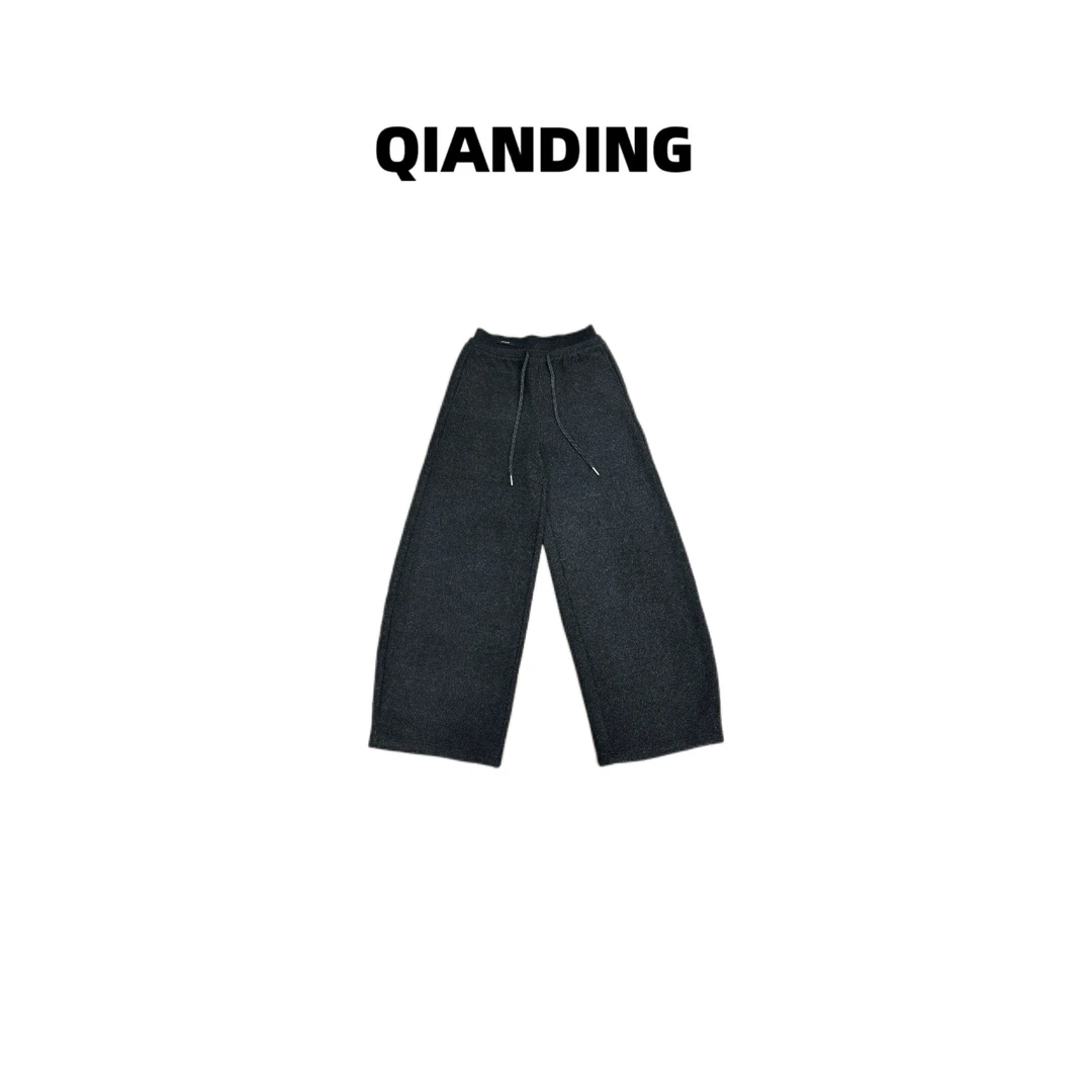 【QIANDING】【羊绒弯刀卫裤】加绒保暖锁温亲肤卫裤255219