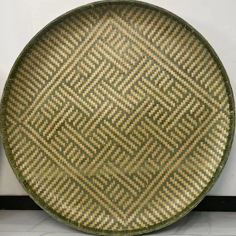 G直径100cm精工精编款纯手工纯竹子编织花纹簸箕
