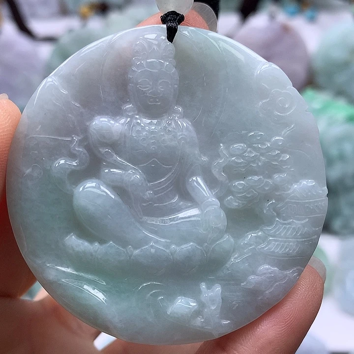 翡翠未镶嵌颈饰山水观音福利