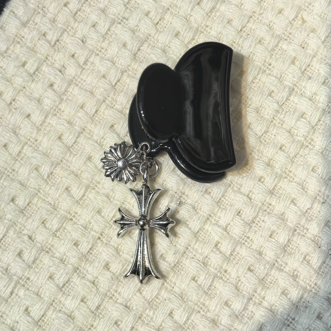 C472黑色流苏克克刘海小抓夹