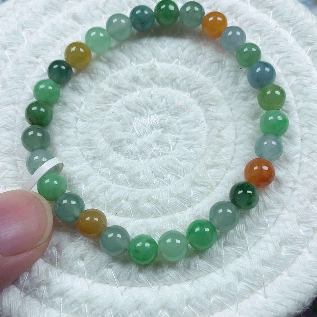 翡翠未镶嵌手链天然缅甸翡翠A货卡7